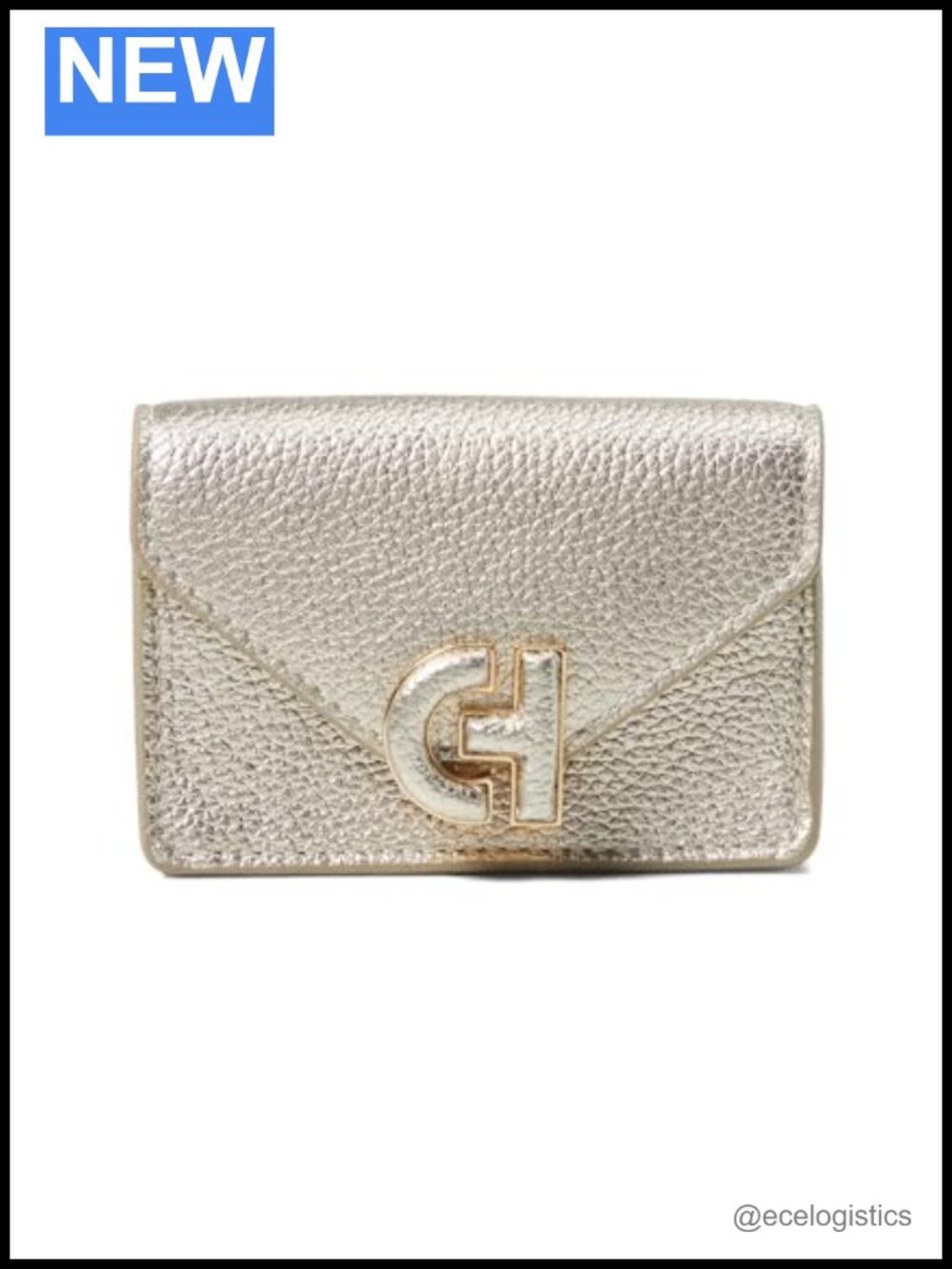 Pebbled Leather Card Case with Strap, RFID, Zip Pocket